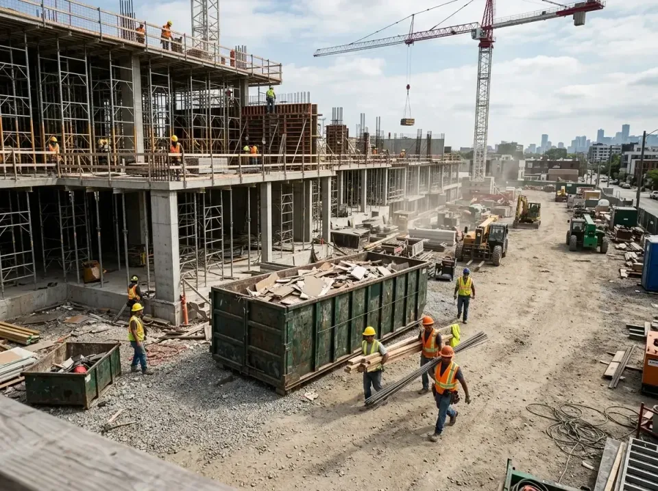 commercial-construction-site-w-002 — frequently asked questions, Low Cost Construction Dumpster Rental in La Crescent, MN